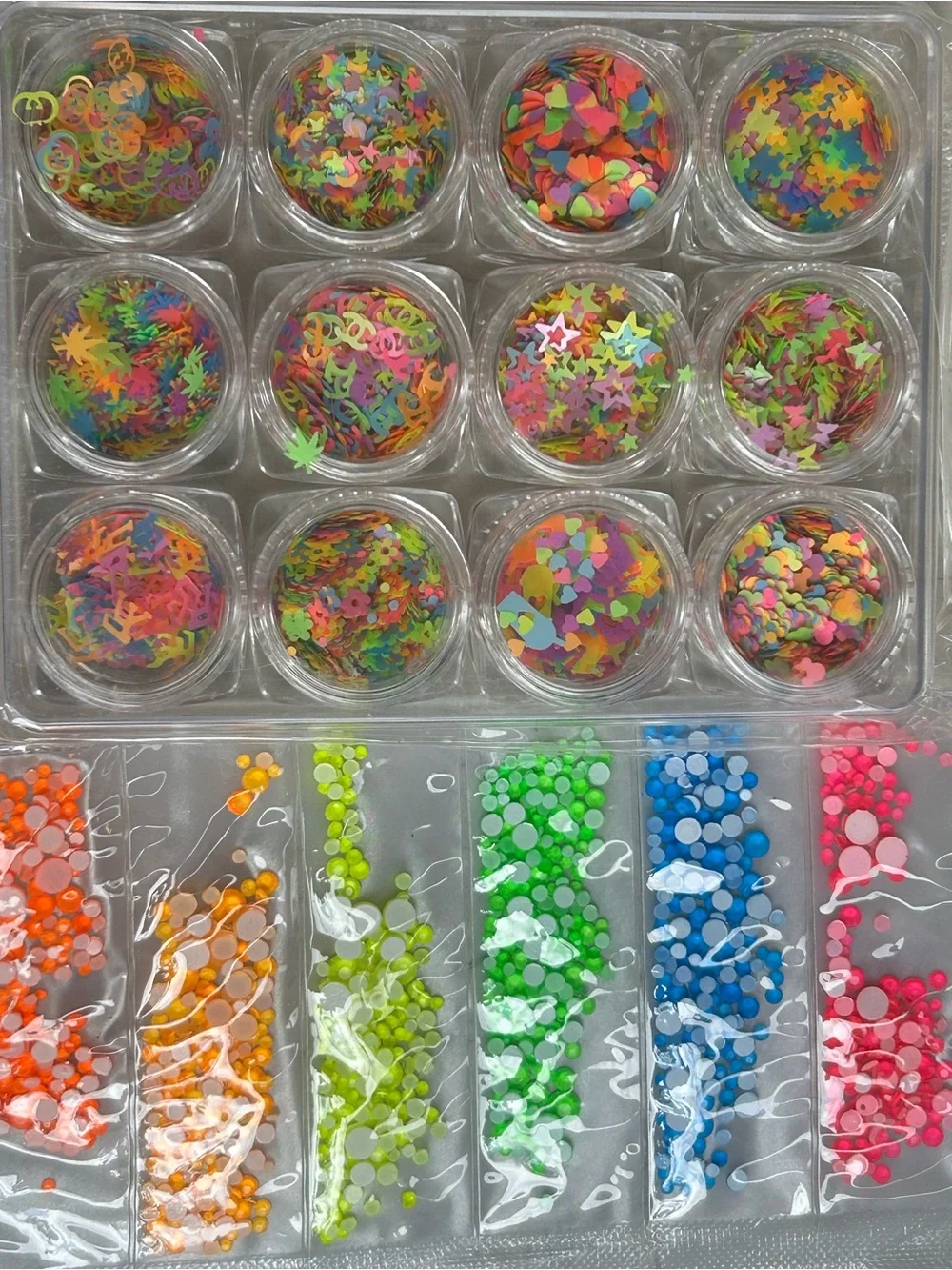Mix neon set nail art